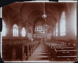 [Church. Interior, rear towards organ.]