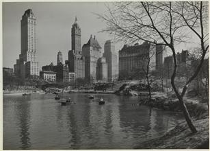 Fifth Avenue Buildings and Lake, Central Park