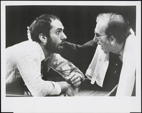 [Michael Cristofer as Charlie and Macintyre Dixon as Man in "Conjuring an Event".]