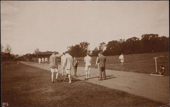 Sports, Field Sports, Oxford & Cambridge Training at B[erkeley] Oval.