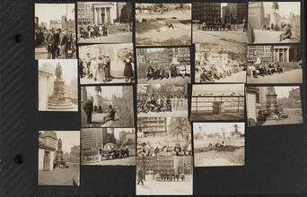 [Scenes of Union Square and beach at Coney Island.]