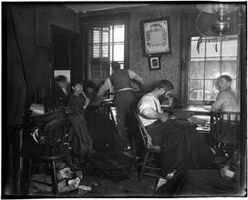 "Knee-pants" at forty five cents a dozen -- A Ludlow Street Sweater's Shop.
