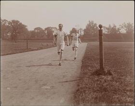 Sports, Field Sports, Oxford & Cambridge Training at B[erkeley] Oval.
