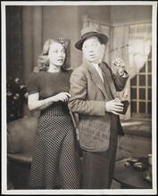 [Bernadine Hayes as Mazie Stoner and Jay Adler as Buck in "Blind Alley".]