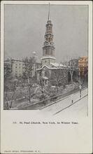 St. Paul's Church, New York, in Winter Time.