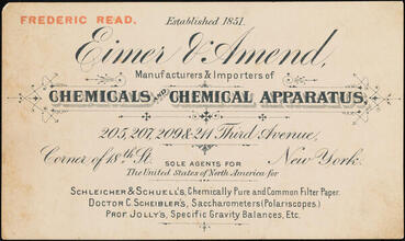 Eimer & Amend, Manufacturers & Importers of Chemicals and Chemical Apparatus