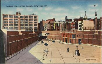 Entrance to Lincoln Tunnel, New York City.