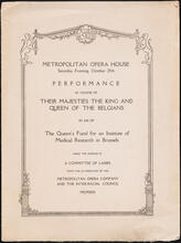 Metropolitan Opera House Performance in Honor of Their Majesties the King and Queen of Belgium