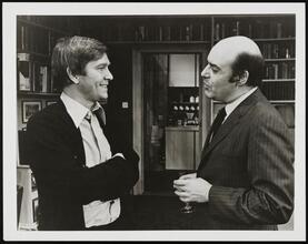 [Tom Courtenay as Simon and Michael Lombard as Wood in "Otherwise Engaged".]