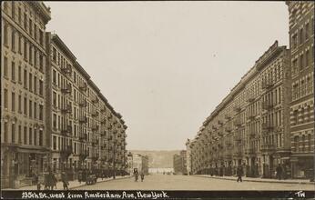 135th St., west from Amsterdam Ave, New York.