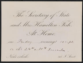 The Secretary of State and Mrs. Hamilton Fish At Home