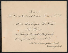 [To meet the Venerable Archdeacon Farrar, D.D.]