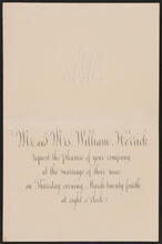 [Wedding of Harriette P. Williams and Mortimer L. Mackenzie.]