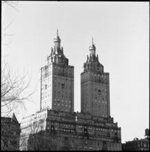 [The San Remo towers seen from Central Park.]