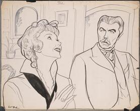 [Dorothy Stickney as Vinnie and Howard Lindsay as Father in "Life With Father".]