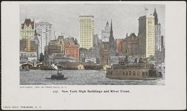 New York High Buildings and River Front.