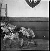 Boxing [at the] Police Athletic League [Two boys boxing.]