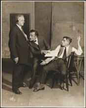 [Eliahu Tenenholtz, Maurice Schwartz and Lazar Fried in an unidentified production.]