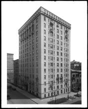 98th Street and West End Avenue, S.E. corner. Apartment House, exterior view.