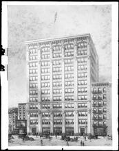 19th Street near 6th Avenue. Watercolor rendering by Hughson Hawley, 1910.