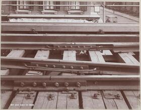 [Elevated train tracks.]