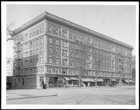 Broadway at the N.W. corner of  West 140th Street. Ellerslie Court Apartments South