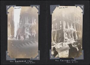 [Two images of the aftermath of the Equitable fire.]