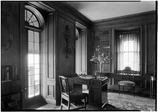 Alice Duer Miller [residence]. Living room corner and desk.
