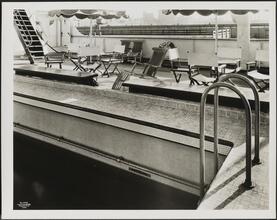 Swimming pool and sundeck aboard S.S. Santa Rosa