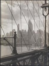 [Manhattan skyline from the Brooklyn Bridge.]