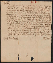 Letter from William Jones to Samuel Jones, July 26, 1767