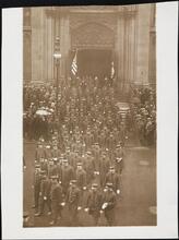 [Firemen exiting St. Patrick's Catherdral from a funeral.]