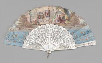 Folding fan with painted royal family group