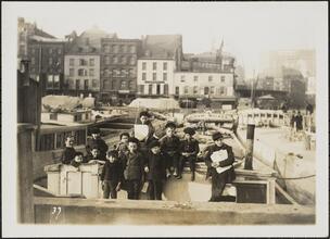 [Children on a ship.]