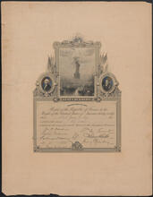 [Certificate of payment to the fund for the erection of a pedestal for the Statue of Liberty.]