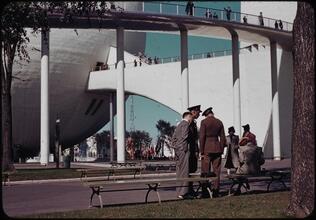 [Soldiers outside the Perisphere.]