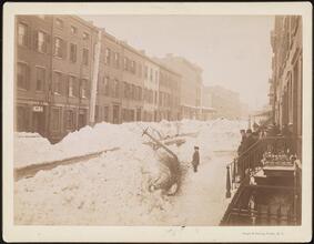 [West 11th Street between Washington & West Streets, looking east.]