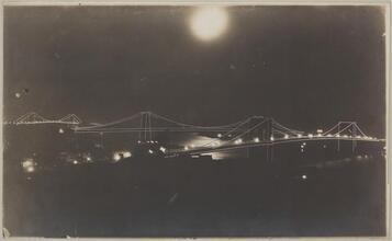 [East River Bridges at night.]