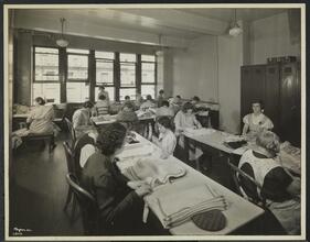 New York Association for the Blind, Room Full of Girls Working on Towels.