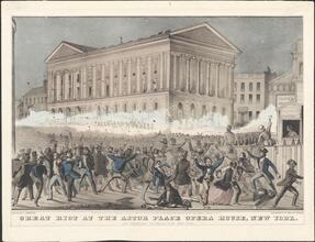 Great Riot at the Astor Place Opera House, New York.