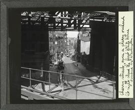 Cherry Street, once a cherry orchard. At right stood the first White House, occupied by Washington for a short time.