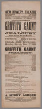 Monday evening, December 17, 1866, will be presented the drama of the passions, in five acts, by Augustin Daly, entitled "Griffith Gaunt; or, Jealousy", founded on a novel by Charles Reade