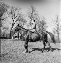 Arthur Godfrey [Godfrey on a horse.]