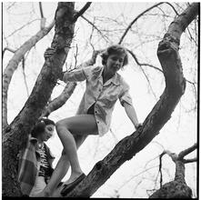 Betsy Von Furstenberg [Climbing a tree.]