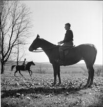 Arthur Godfrey [Godfrey on a horse.]