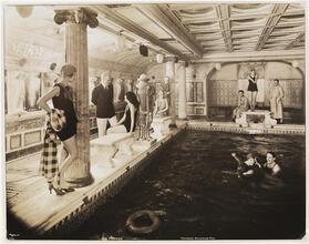 M.S. "Saturnia" Pier 90 North River, Interior, Model in Swimming Pool.