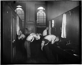 Getting Ready for Supper in the Newsboys' Lodging House.