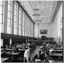 Columbia University [Students in the library.]