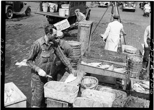 Fulton Fish Market, Cleaning Fish.