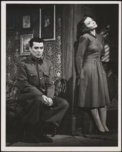 [William Eythe as Lieutenant Tonder and Maria Palmer as Molly Morden in "The Moon is Down".]